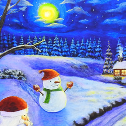 A4アートプリント　『welcome santa』クリスマス　額無し 4枚目の画像