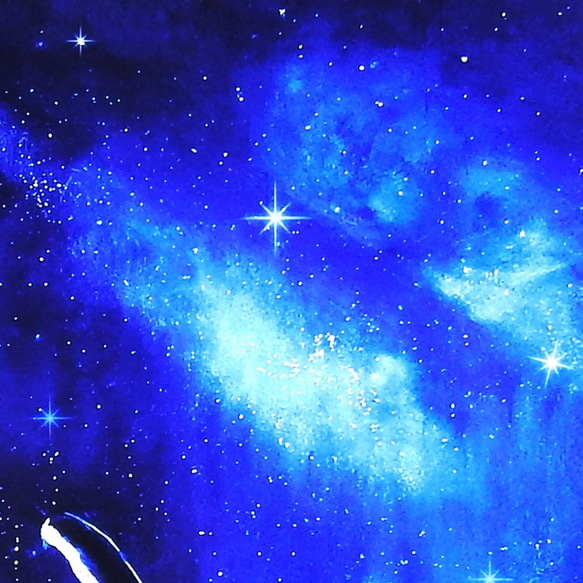 「星合～くじらのジャンプ～ 」A4アートプリント 高光沢紙 天の川 星雲【再販】 5枚目の画像