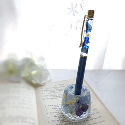 ビオラとブルー紫陽花のペン立て、印鑑立て、歯ブラシ立て 6枚目の画像