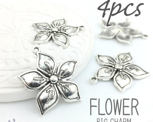 HANA (フラワー) チャーム【4個】 チャーム indigo 通販 7872663