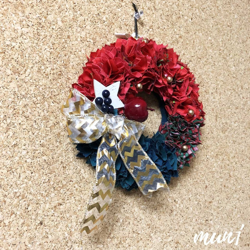 X'mas布リース (ゴールドリボン) リース mun1' 通販 10603330 X'mas布リース (ゴールドリボン) リース mun1' 通販 10603330