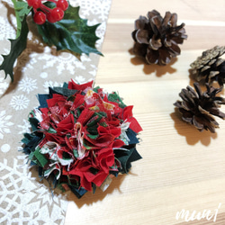 ［限定4点］布リースブローチ（X'mas） 1枚目の画像