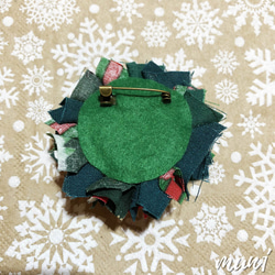 ［限定4点］布リースブローチ（X'mas） 3枚目の画像