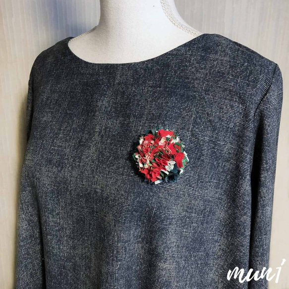 ［限定4点］布リースブローチ（X'mas） 4枚目の画像