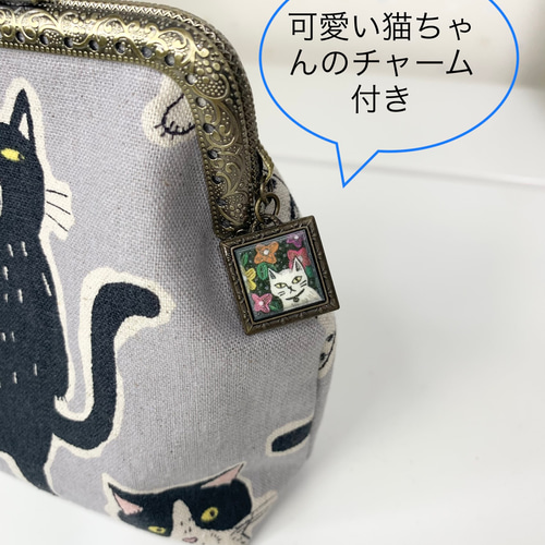 虹猫本舗☆新柄HARUMONYAねこ型フラットポーチキーリング付き ぶるーべりー