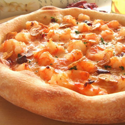 【天然酵母ピザ】 海老と帆立貝のガーリックソースピザ　２０ｃｍ 1枚目の画像