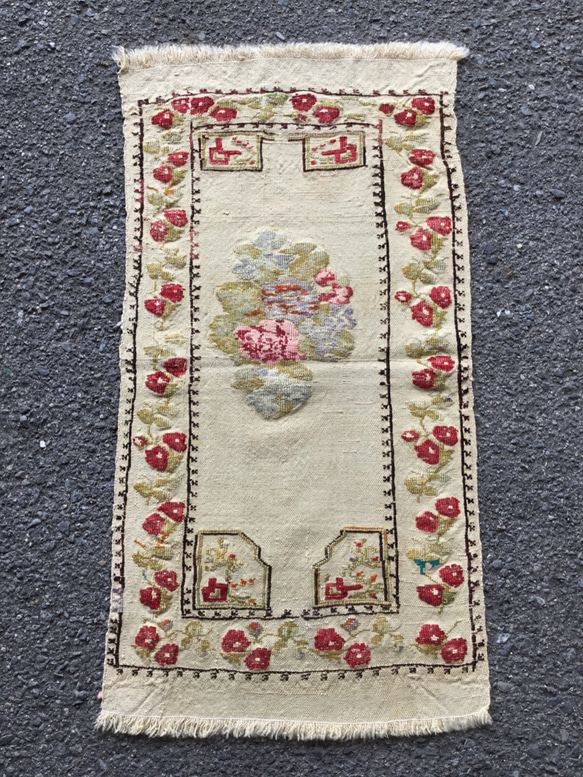 【送料無料】オールドキリム トルコ 手織り ヴィンテージ ラグ 92x49cm Small Rug 7枚目の画像