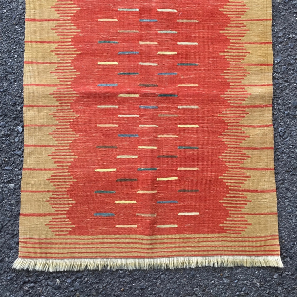 【送料無料】天然染料 ニューキリム トルコ手織りラグ 90x66cm Small Size 1枚目の画像