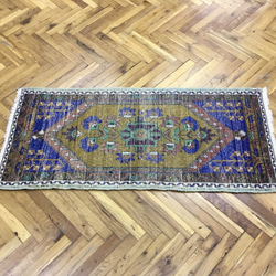 手織りトルコ絨毯 108x50cm ヴィンテージラグ 10枚目の画像