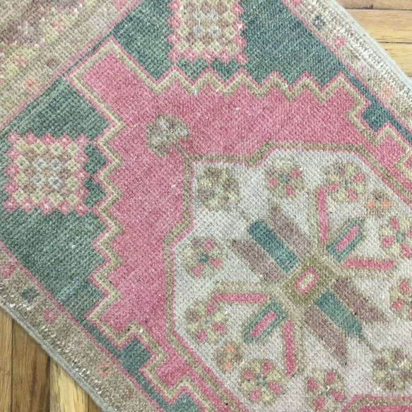 手織りトルコ絨毯 92x50cm ヴィンテージラグ 3枚目の画像