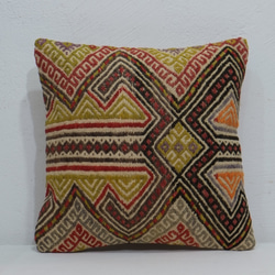 メキシコ テナンゴ地方 オトミ刺繍 クッションカバー 45 × 45cm 16