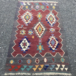 【送料無料】オールドキリム トルコ 手織り ヴィンテージ ラグ 107x67cm 1枚目の画像