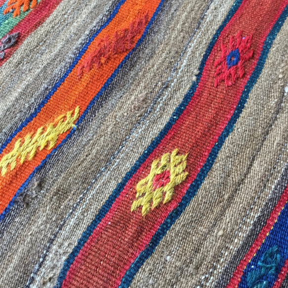 【送料無料】アンティークキリム トルコ 手織り ラグ 85x59cm Small Rug 3枚目の画像