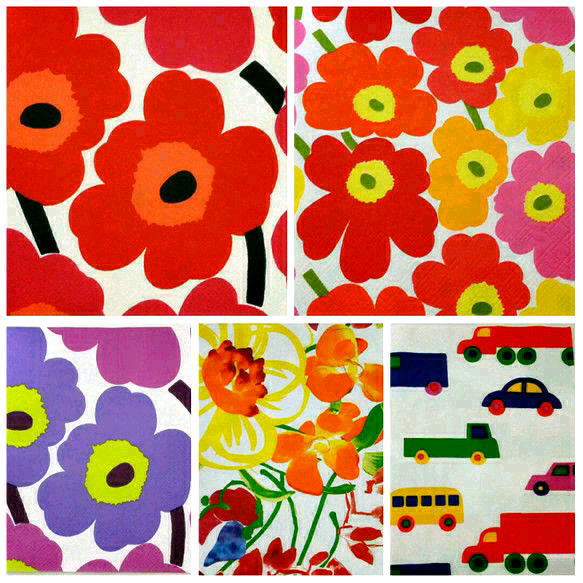 ペーパーナプキン 5枚SET（♡marimekko）☺おまけ付☺ 1枚目の画像