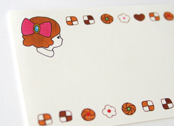 ミニカードセット(カード・封筒) リボンの子　プレゼント時のメッセージに 5枚目の画像