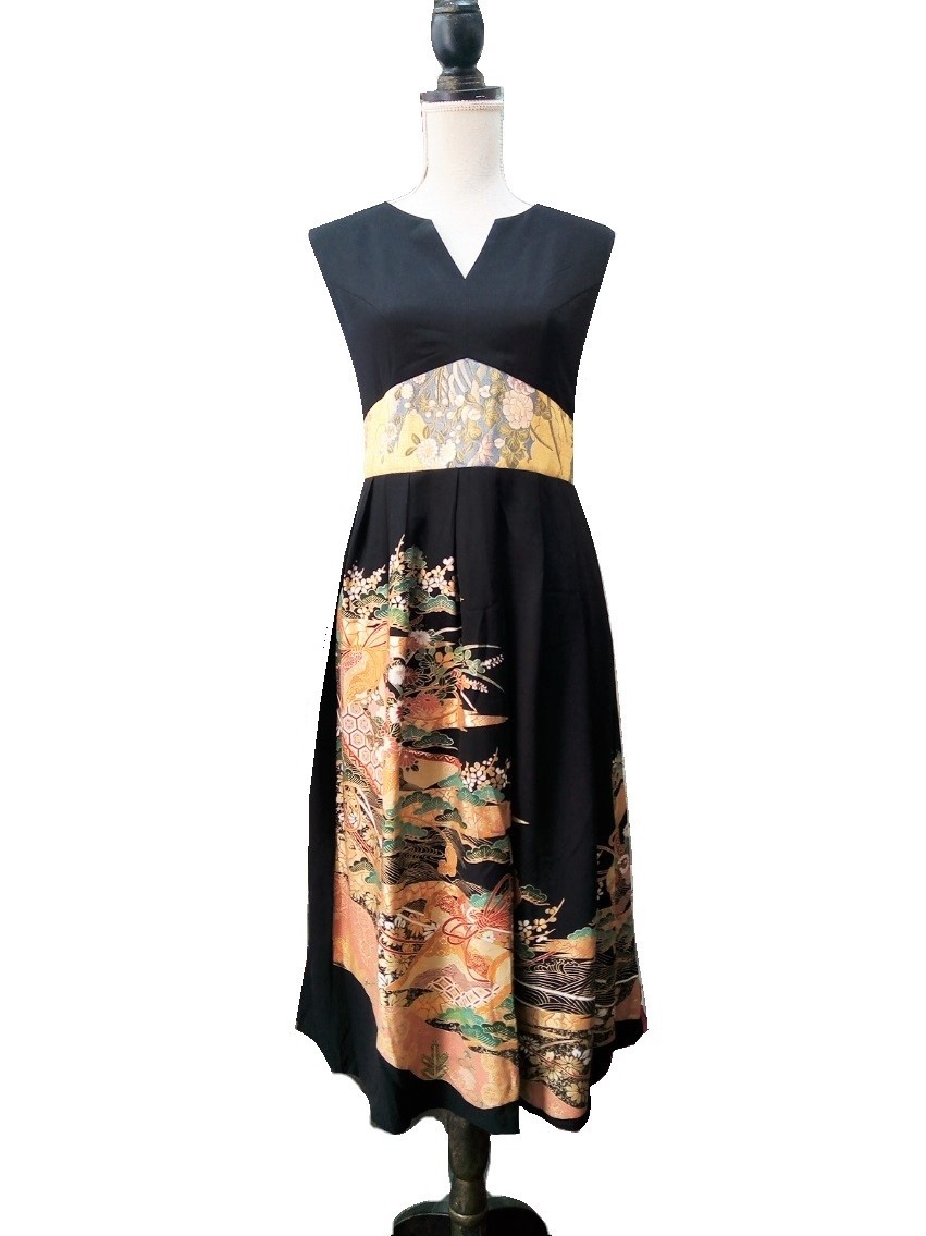 着物リメイク帯ドレス ワンピース Chizu 通販 11788086｜Creema