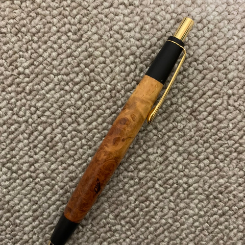 木軸ペン　花梨瘤紅白 一点もの！【花梨瘤紅白】 木軸シャープペンシル UMA12