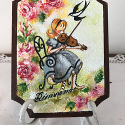 名言「塵も積もれば山となる」手書き書道色紙額／受注後の毛筆直筆