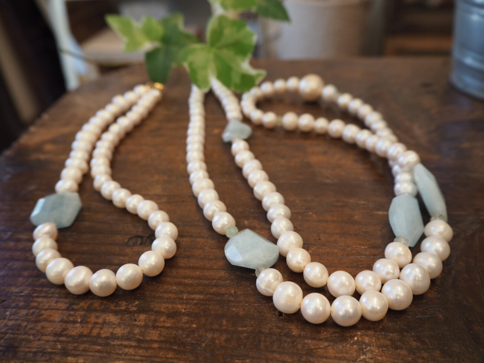 淡水パールロング&プリンセスネックレスのセット