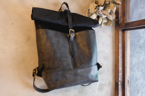 No.39｜Backpack 【 collina 】-L size- / Black x Black 1枚目の画像