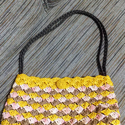 カラフルな松編みのハンドバッグ 5枚目の画像