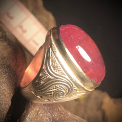 HQ Natural Srilanka Untreaded Padparadscha Sapphire Ring 2枚目の画像