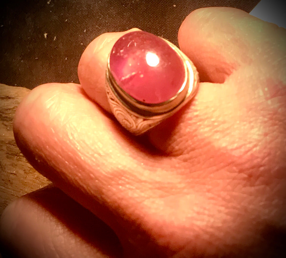 HQ Natural Srilanka Untreaded Padparadscha Sapphire Ring 4枚目の画像