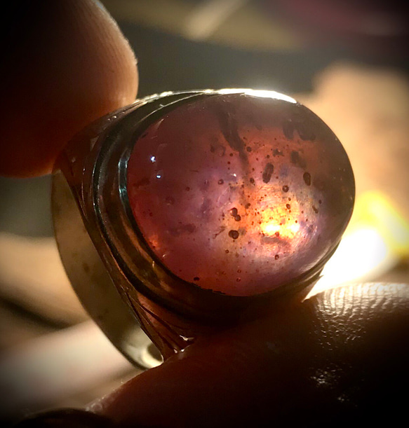 HQ Natural Srilanka Untreaded Padparadscha Sapphire Ring 10枚目の画像