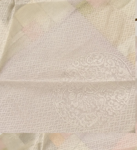 ポジャギ　袱紗　淡い色　絹１００％　　覆い布や壁飾りにも 5枚目の画像