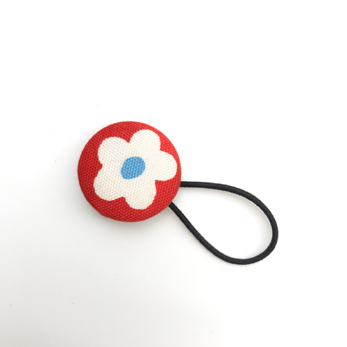 くるみボタンのキッズベビーヘアゴム☆北欧風花柄 ヘアゴム saku suku