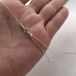 (SV925 or 本ロジウム) snow crystal & mini pearl necklace 5枚目の画像