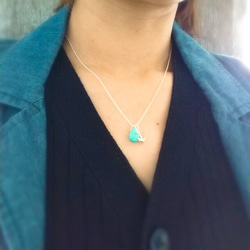 SV925 Summer marine necklace anchor ＆ turquoise 2枚目の画像