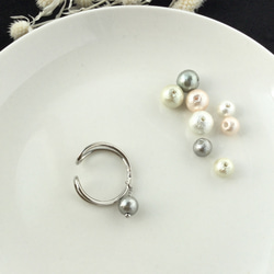 SV925 選べるパール Cotton Pearl Crossring Ear cuff 3枚目の画像