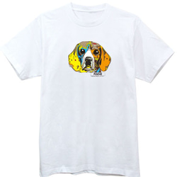 愛犬の名前が入れられるカラフルビーグルTシャツ 1枚目の画像