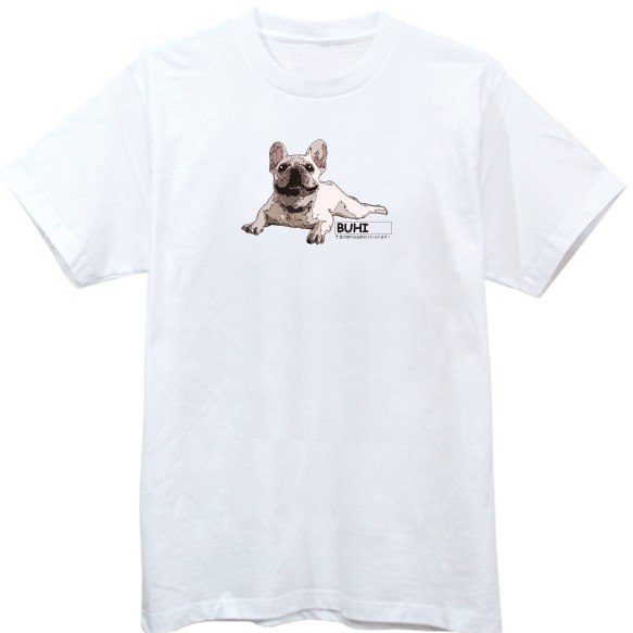 愛犬の名前が入れられるブヒTシャツ3rd 1枚目の画像