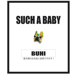 愛犬の名前が入れられるsuch a baby(甘えん坊)カラフルフレンチブルTシャツ 2枚目の画像
