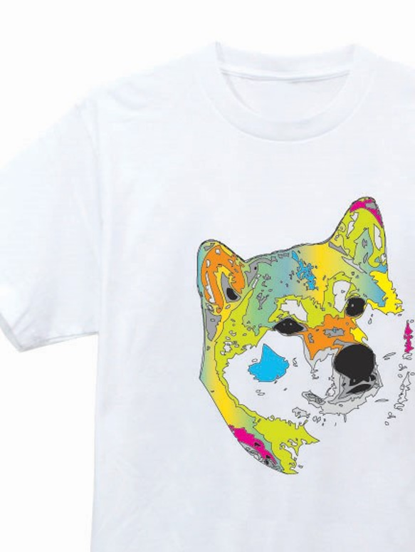 愛犬の名前が入れられるパステル柴犬Tシャツ 2枚目の画像