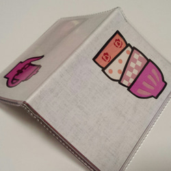 彫紙アートで作るカードケース＜カフェオレボール＆ポット：ピンク＞ 3枚目の画像