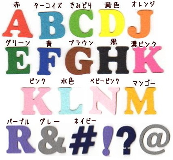 アルファベットクーパーのフェルトアイロンワッペン ☆送料無料☆【2センチ 5セット】アルファベットクーパーの