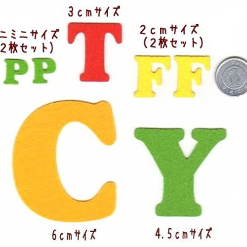 アルファベットクーパーのフェルトアイロンワッペン ☆送料無料☆【2センチ 5セット】アルファベットクーパーのフェルト