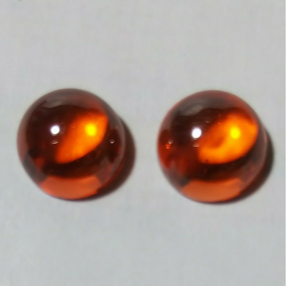 6mm 2個] CZ ラウンドカボション オレンジ 6mm 2個 その他素材