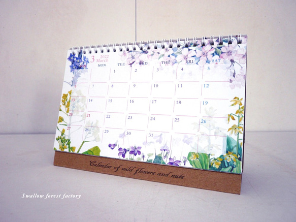 2022 卓上カレンダー 【 Calendar of wildflowers and nuts 】 2枚目の画像