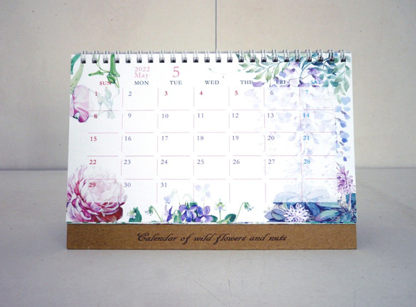 2022 卓上カレンダー 【 Calendar of wildflowers and nuts 】 10枚目の画像