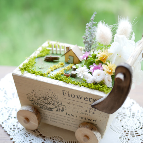 受注制作】手作り花車のミニチュアの世界 その他インテリア雑貨
