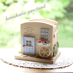 受注制作】手作りペンスタンド☆水色の扉 その他インテリア雑貨