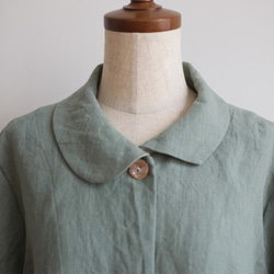 CUBY LINEN -short collar-　ｸﾞﾘｰﾝ×ｱｲﾎﾞﾘｰ 4枚目の画像