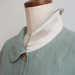 CUBY LINEN -short collar-　ｸﾞﾘｰﾝ×ｱｲﾎﾞﾘｰ 5枚目の画像