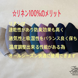 お色選択♪両面リネンマスク 2枚目の画像