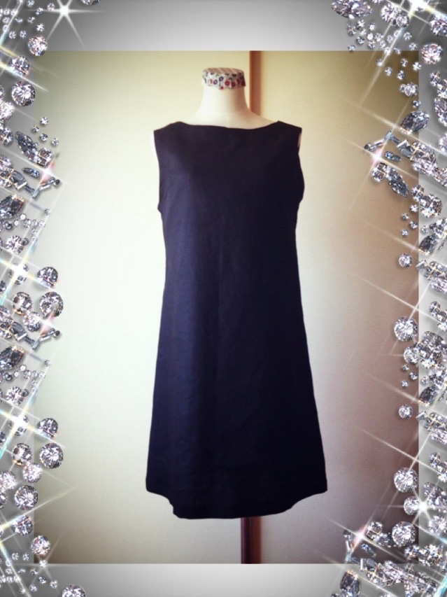 お色選択☆リネン シンプルノースリーブワンピース