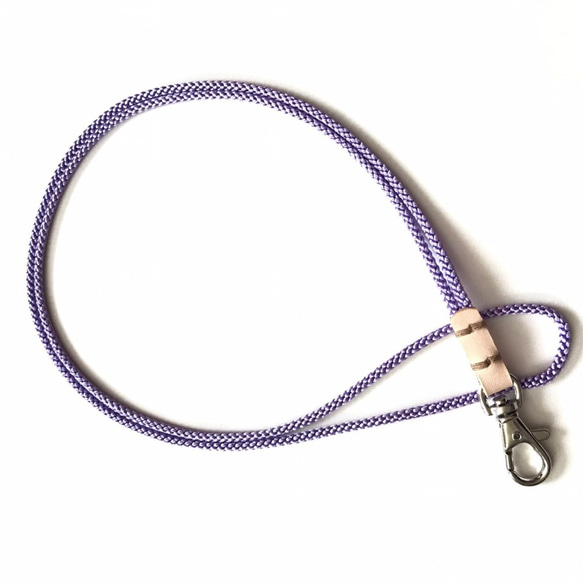 江戸打ち紐のストラップ（藤紫色）送料込価格 3枚目の画像